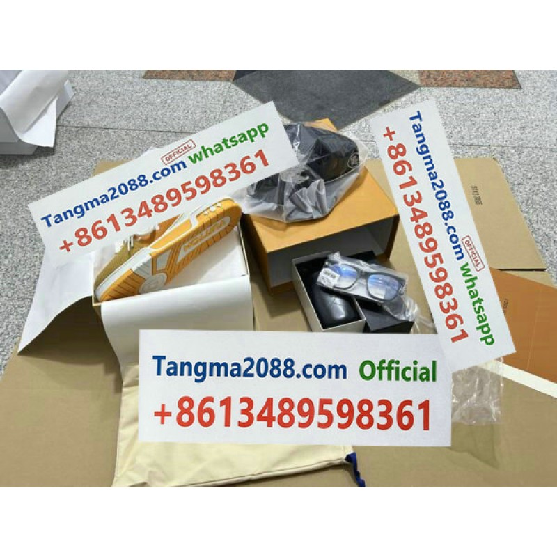 tangma2088 outlet Louis Vuitton Trainer Orange Lea...